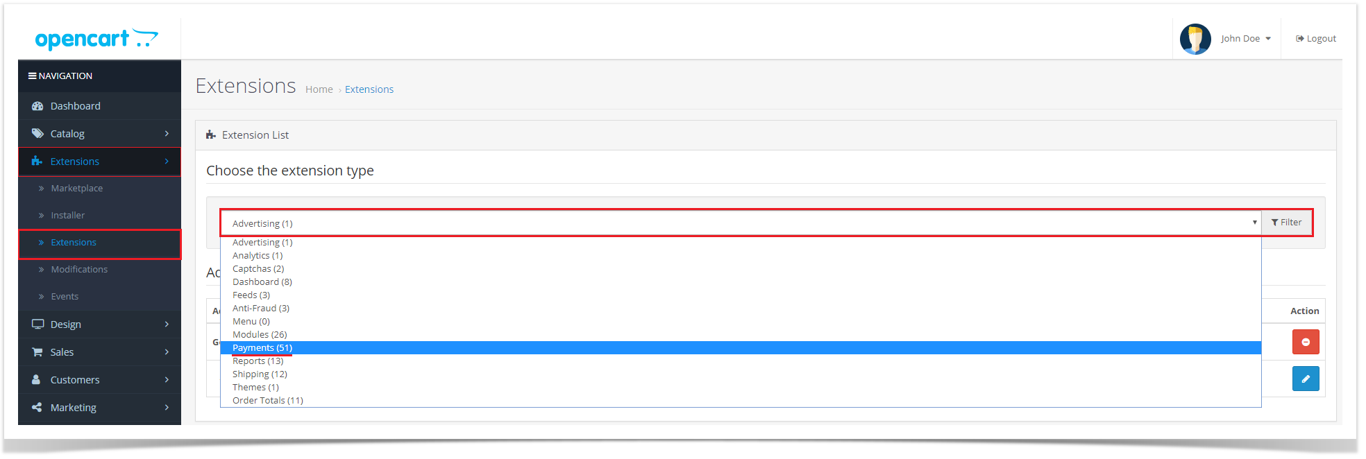Техническая поддержка > Opencart > Открытие модуля.png